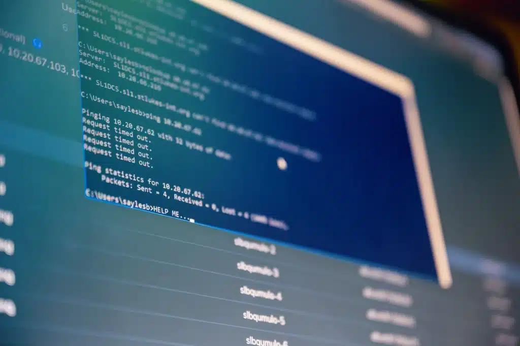 PowerShell code across computer screen